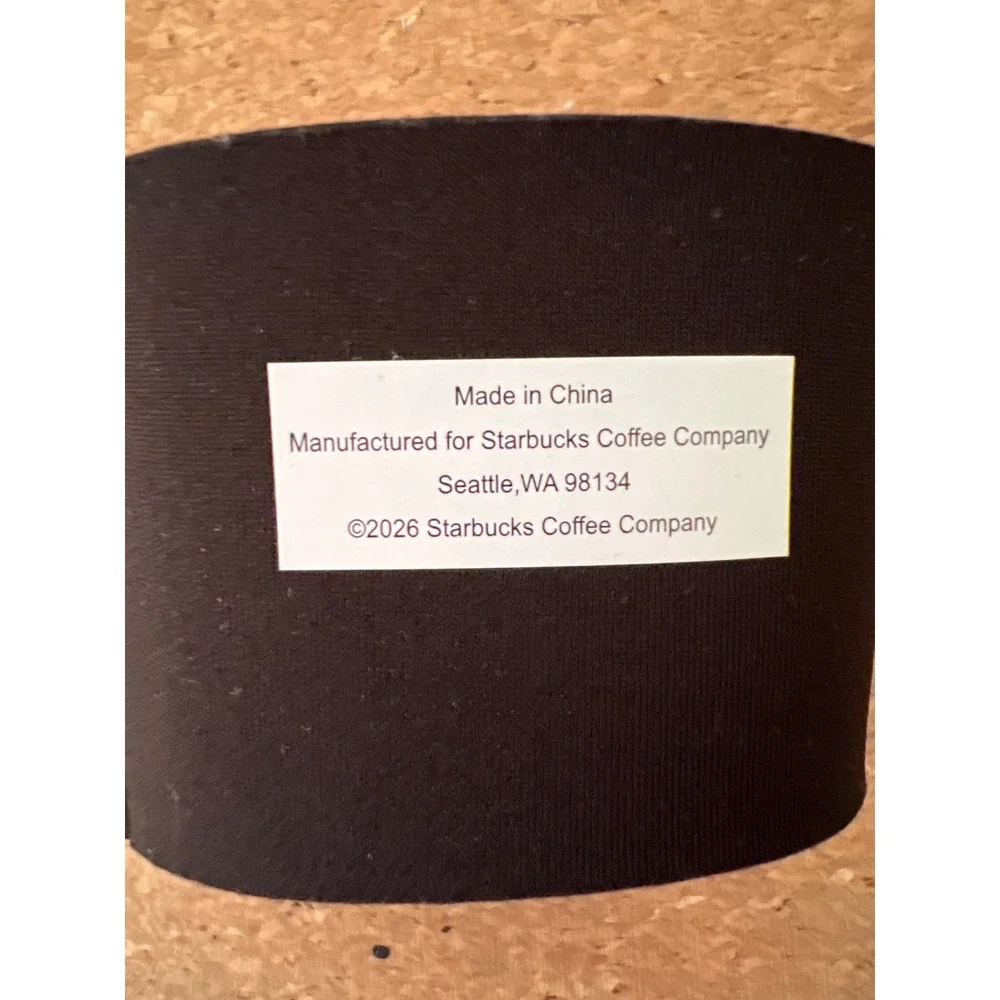 Starbucks‎ Reusable Neoprene Cup Sleeve Red Black Geometric Siren Logo USA C